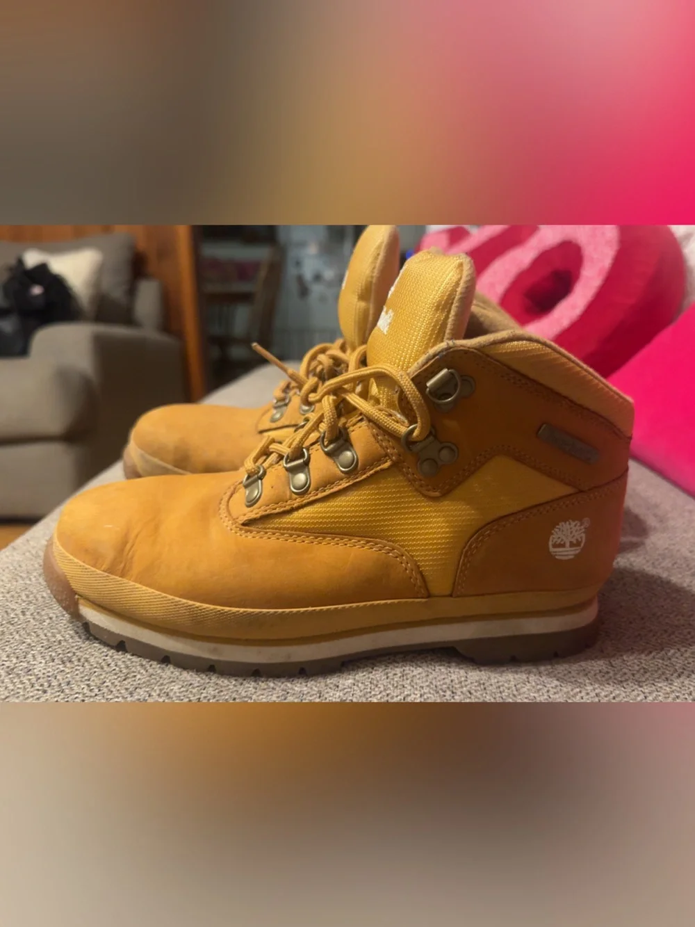 Timberland Yellow Tan Nubuck Lace-Up Boots